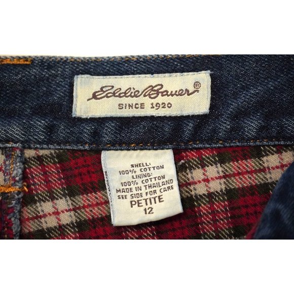 Eddie Bauer Flannel Lined Jeans, High Waisted, High Rise, Tagged Size 12 Petite, - Picture 9 of 10